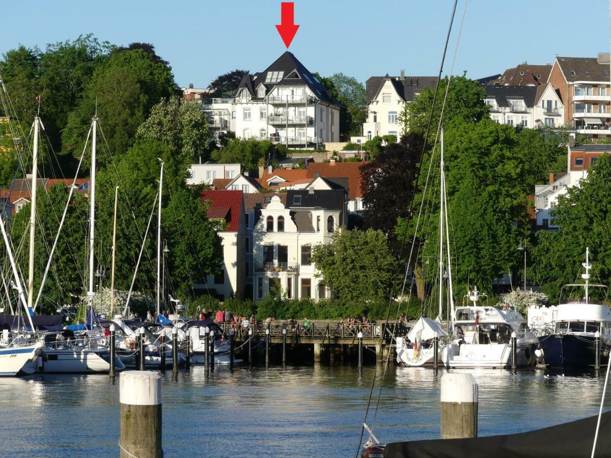 Stadtvilla mit Hafenpanorama Flensburg Exterior foto